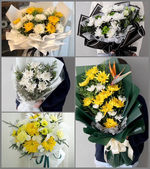 山东莱芜莱城区牛泉镇鹿毛埠村白事花束代送